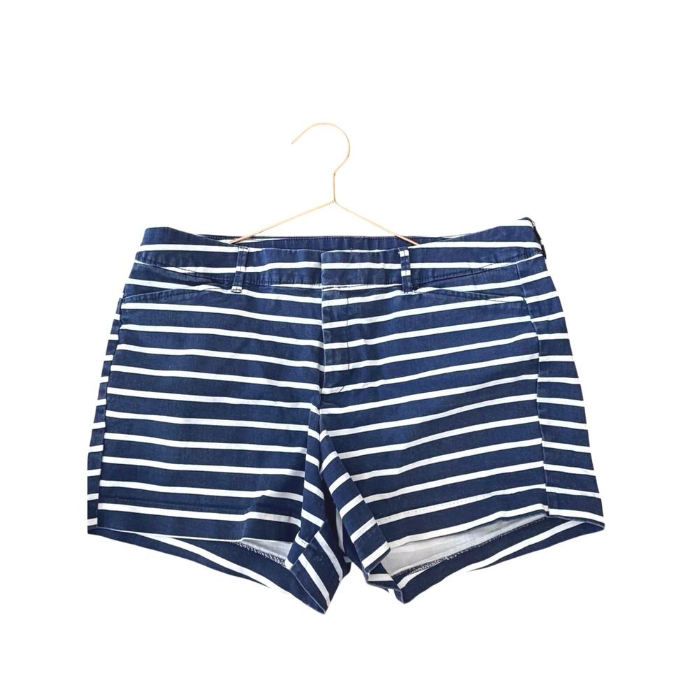 Old Navy Navy and White Striped Pixie Shorts